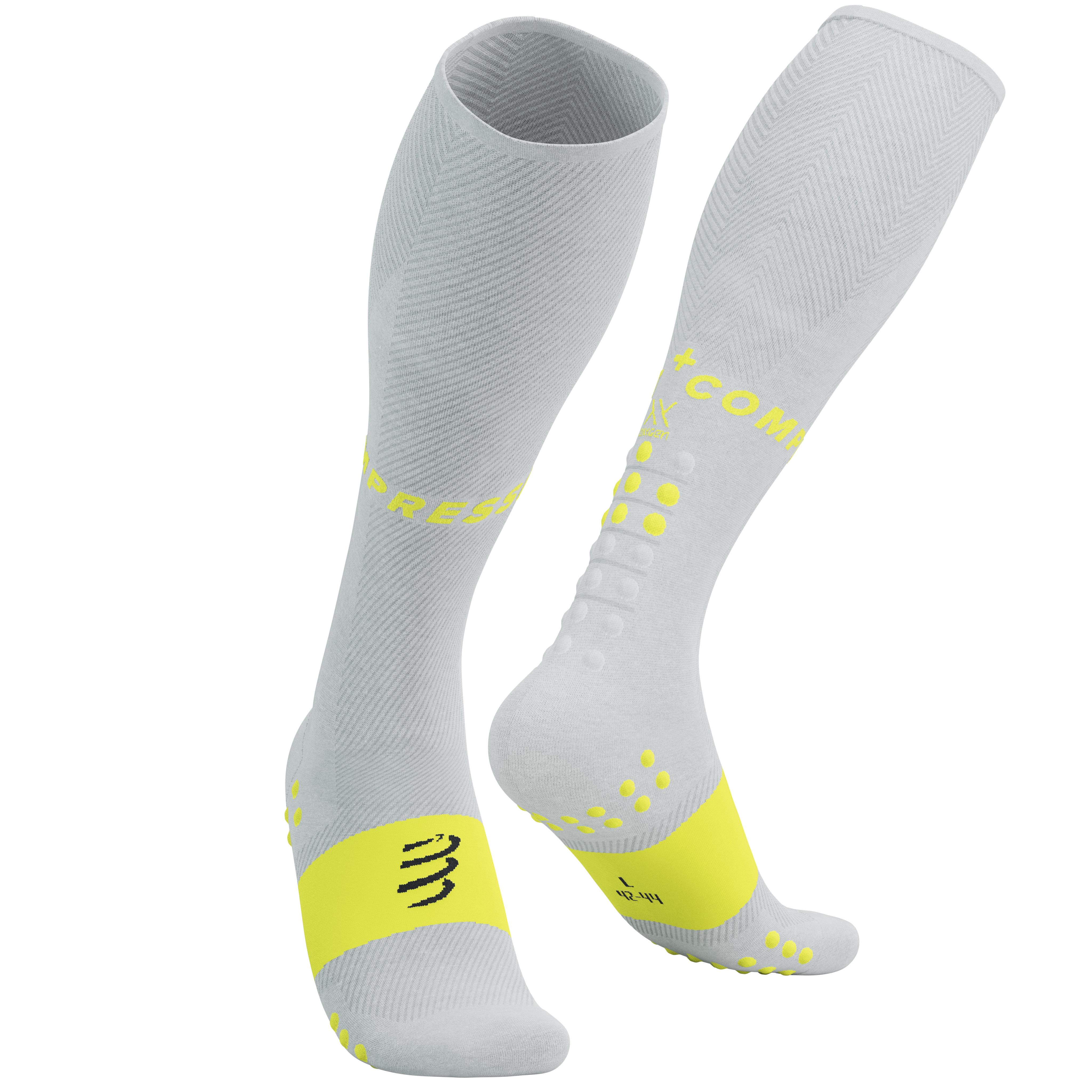 Гольфи Compressport Full Socks Oxygen T4 White/Safe Yellow