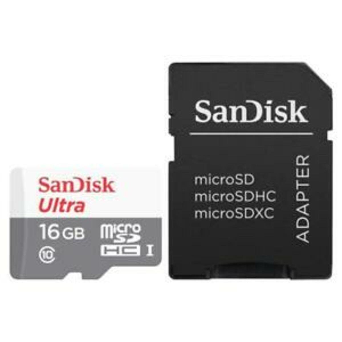 Карта памяти microSDHC SanDisk Ultra 16 Gb class 10 80 Mb/s