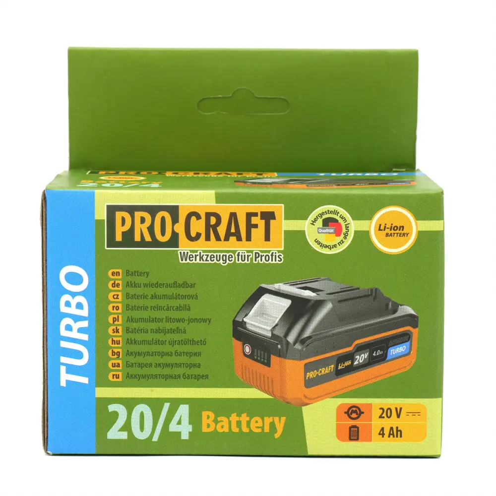 Батарея аккумуляторная ProCraft Battery20/4 Li-ion Turbo 20 В 4Ач - фото 11 Батарея аккумуляторная ProCraft Battery20/4 Li-ion Turbo 20 В 4Ач - фото 11