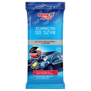 Влажные салфетки для чистки стекла Moje AUTO 24 шт. (19-057) - фото 1