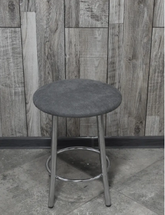 Табурет кухонний Муза металевий з м'яким сидінням 30х45 см Сірий/Хром (28374447)