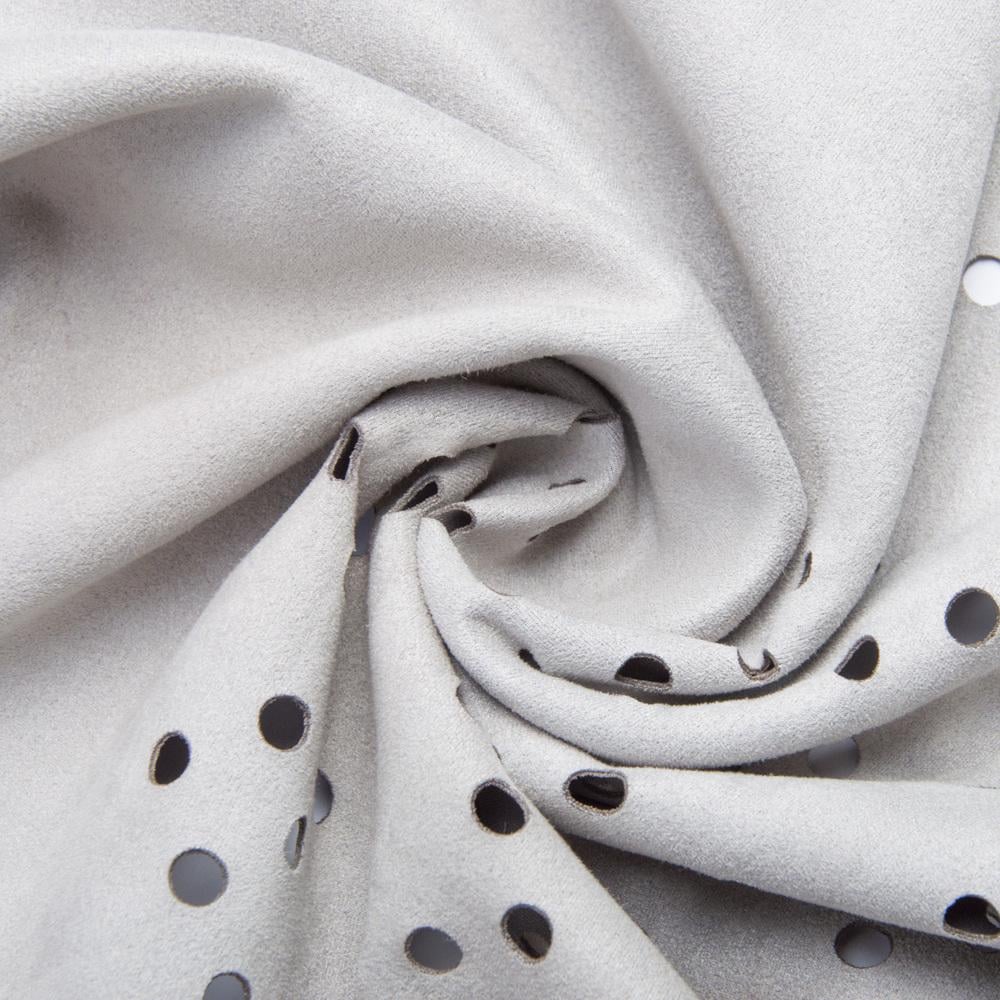 Ткань трикотаж замша Лапша V-R Серый (23396)