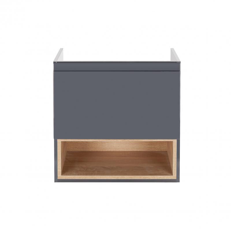 Тумба подвесная Q-tap Robin 600х580х437 Graphite/Whitish oak (QT1374TPВ6002GWO)