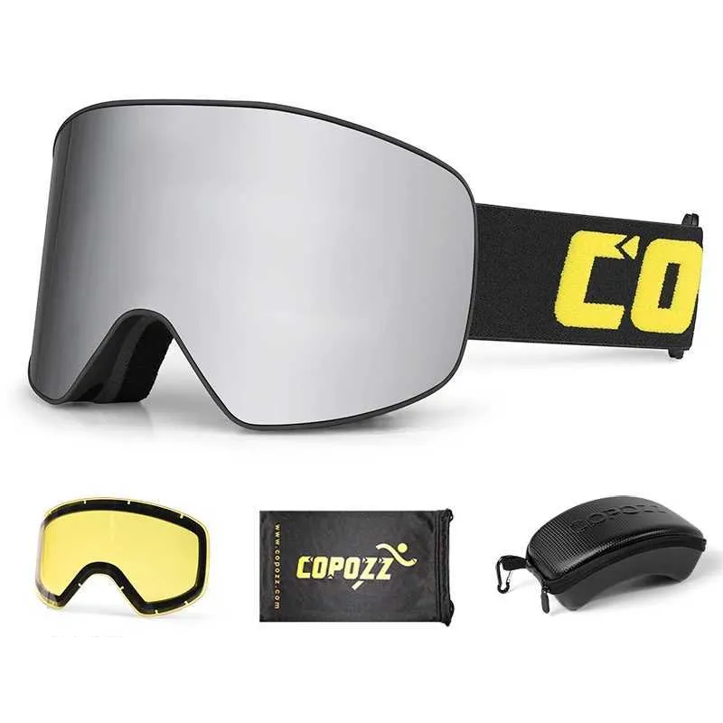 Маска горнолыжная Copozz GOG-2919 Anti-Fog Ski Unisex магнитная защита от ультрафиолета Silver (60603)