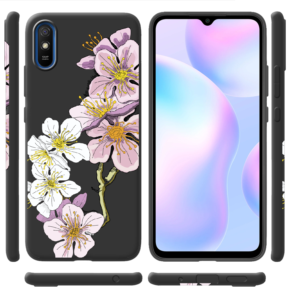 Чохол BoxFace Xiaomi Redmi 9A Cherry Blossom Чорний силікон (40304-cc4-40509) - фото 2