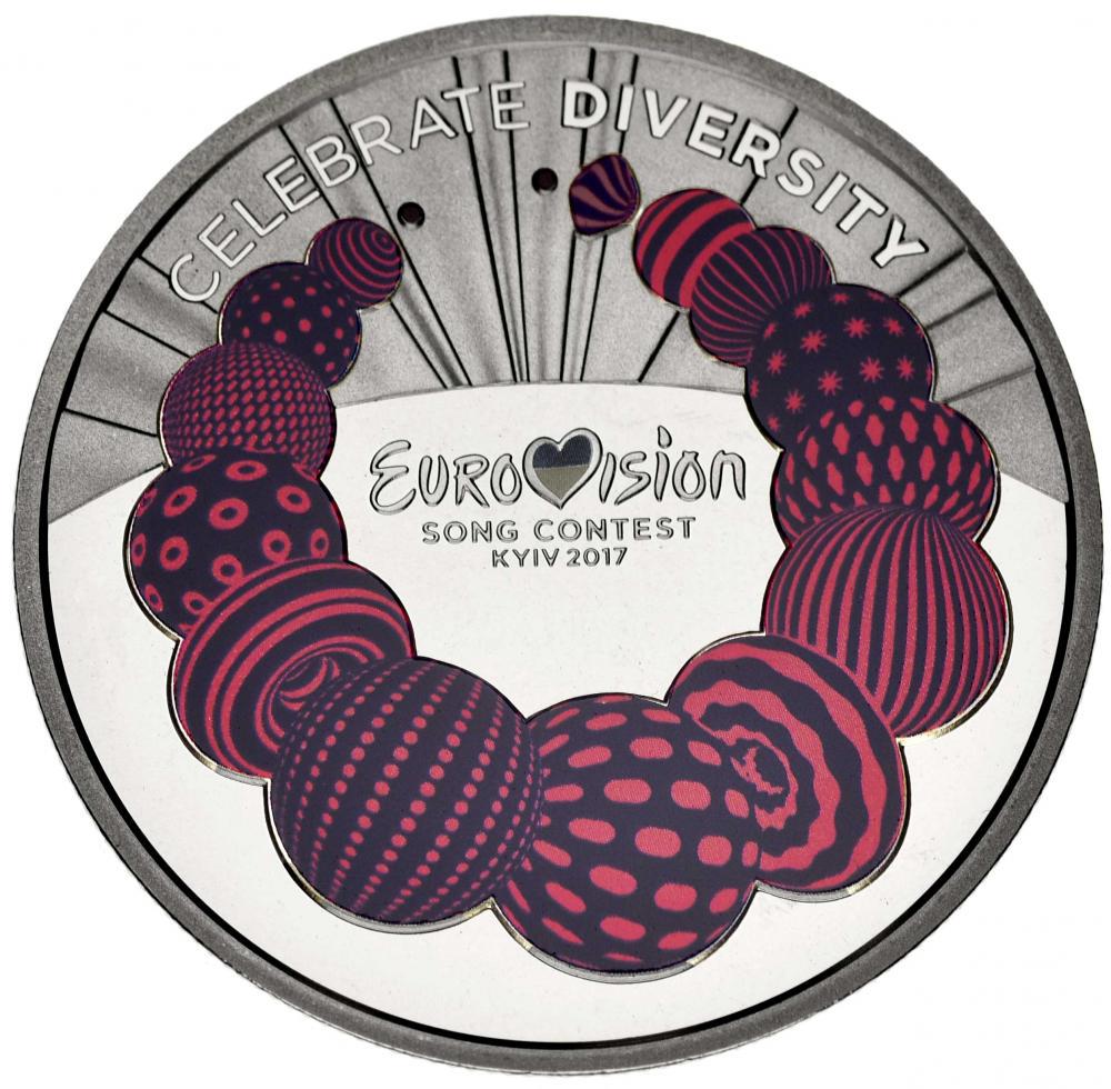Колекційна монета Україна 5 гривень 2017 "Пісенний конкурс Євробачення 2017" UNC (М06046)