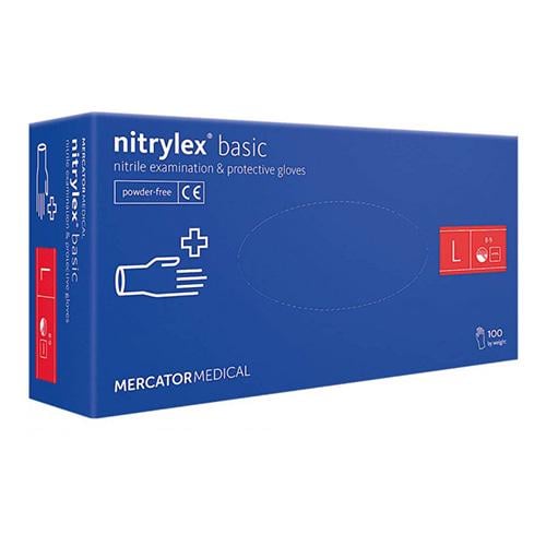 Рукавички одноразові NITRYLEX Basic нітрилові L 100 шт. Темно-синій/Фіолетовий (124498)