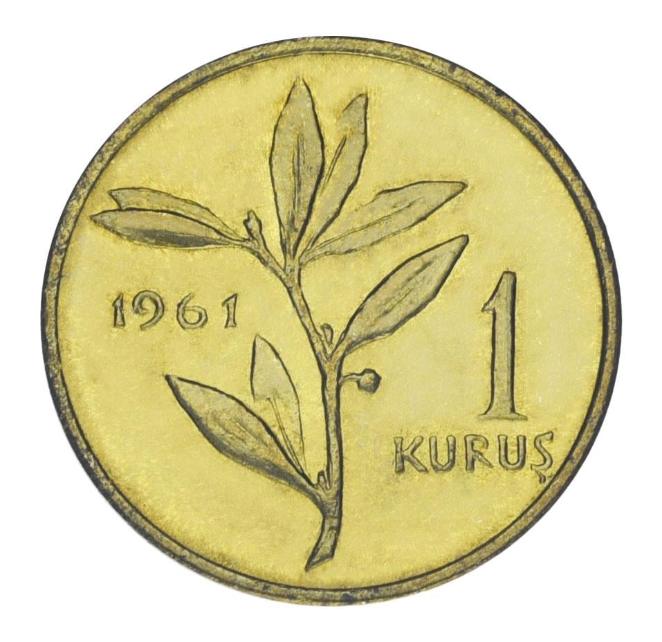 Коллекционная монета Турция 1 куруш 1961 F-VF (М21239)