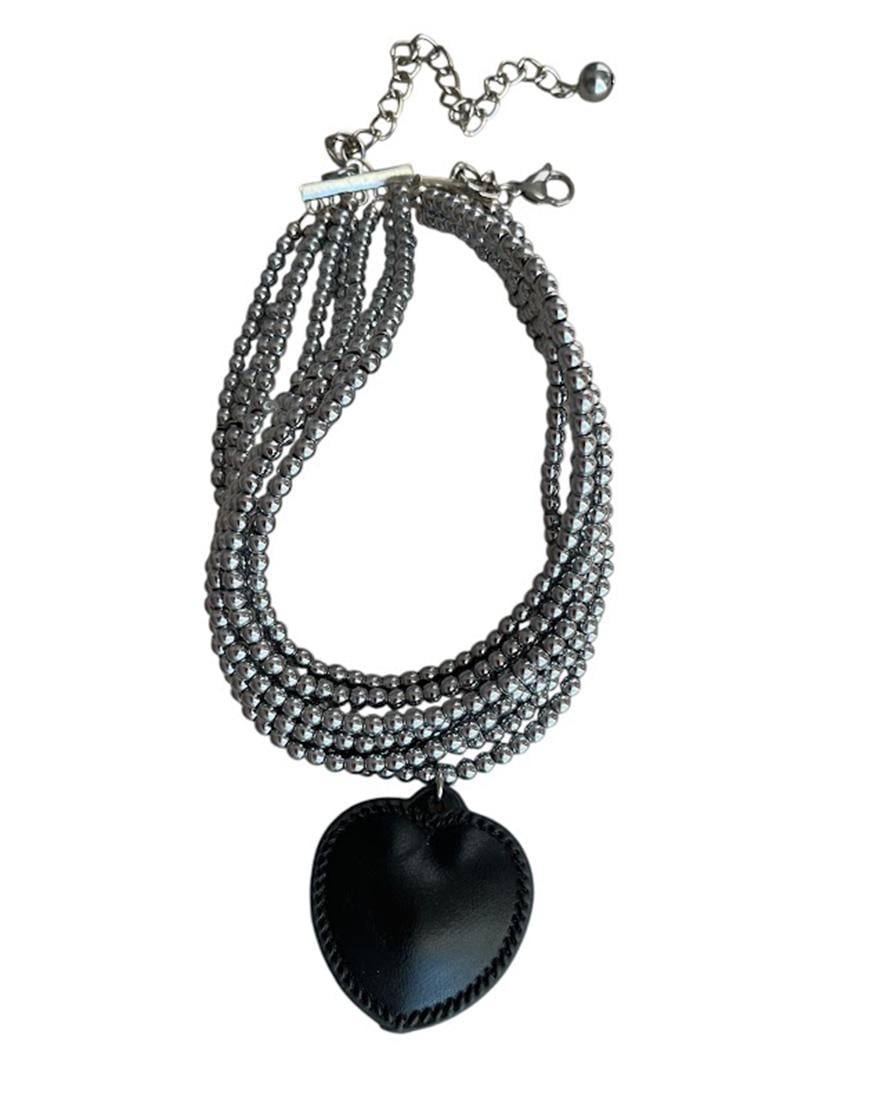 Чокер гематит з серцем жіночий SMART JEWELRY чорний One size