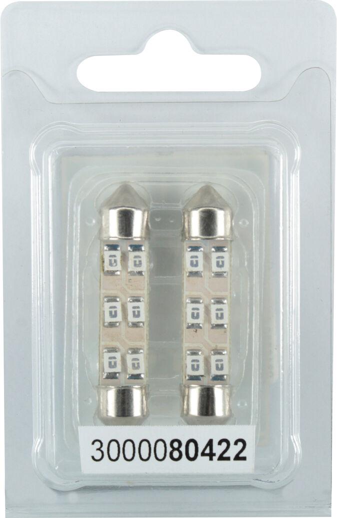 Лампочка 2-х цокольная Futura LED T11 C8W SMD 6-диодов 24V-0,7 Вт SV8,5-8 41 мм 2 шт. Синий