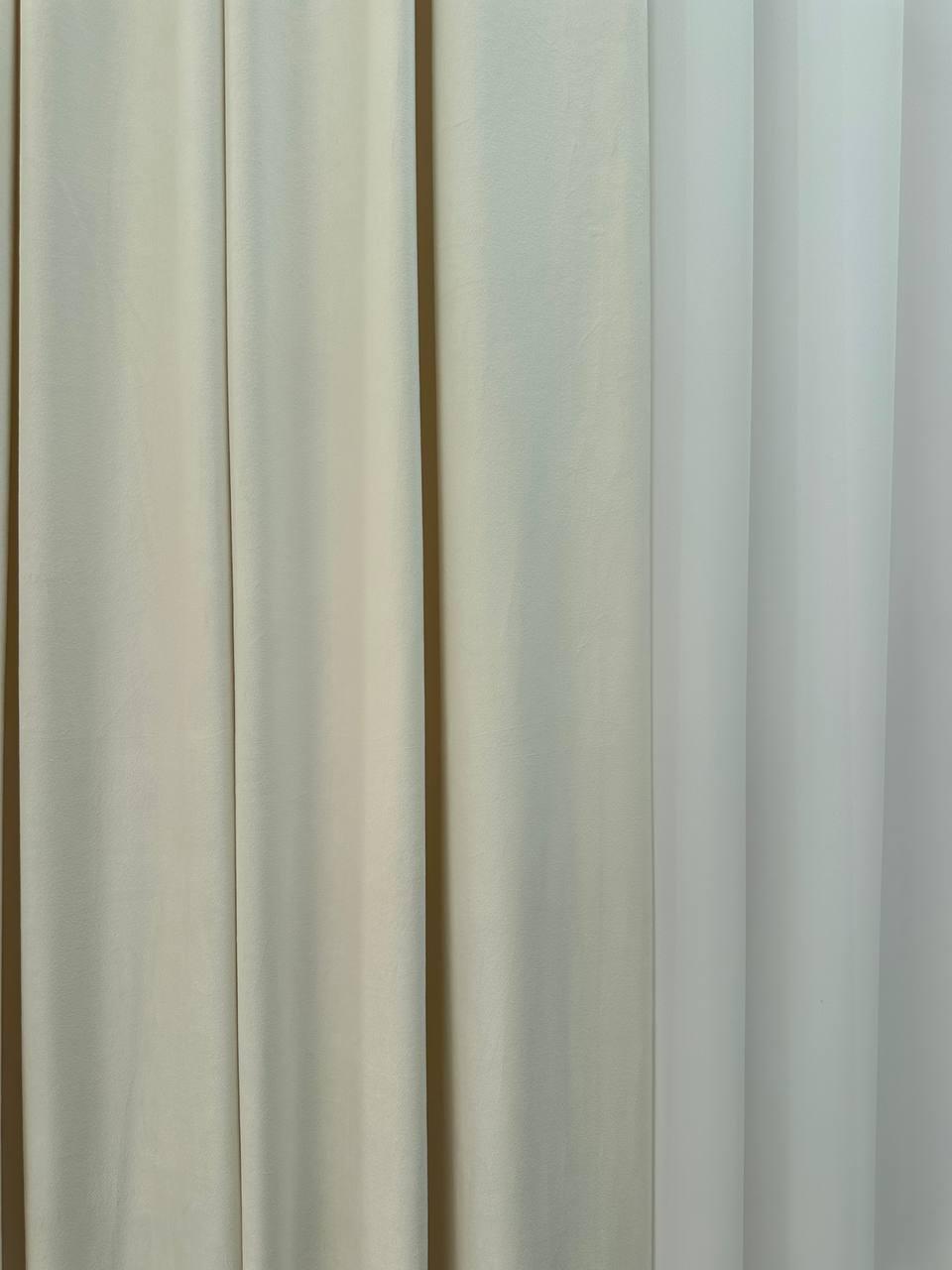 Штора велюрова на тасьмі 6 см 250x280 см Молочний (6319-N1-Т43) - фото 8