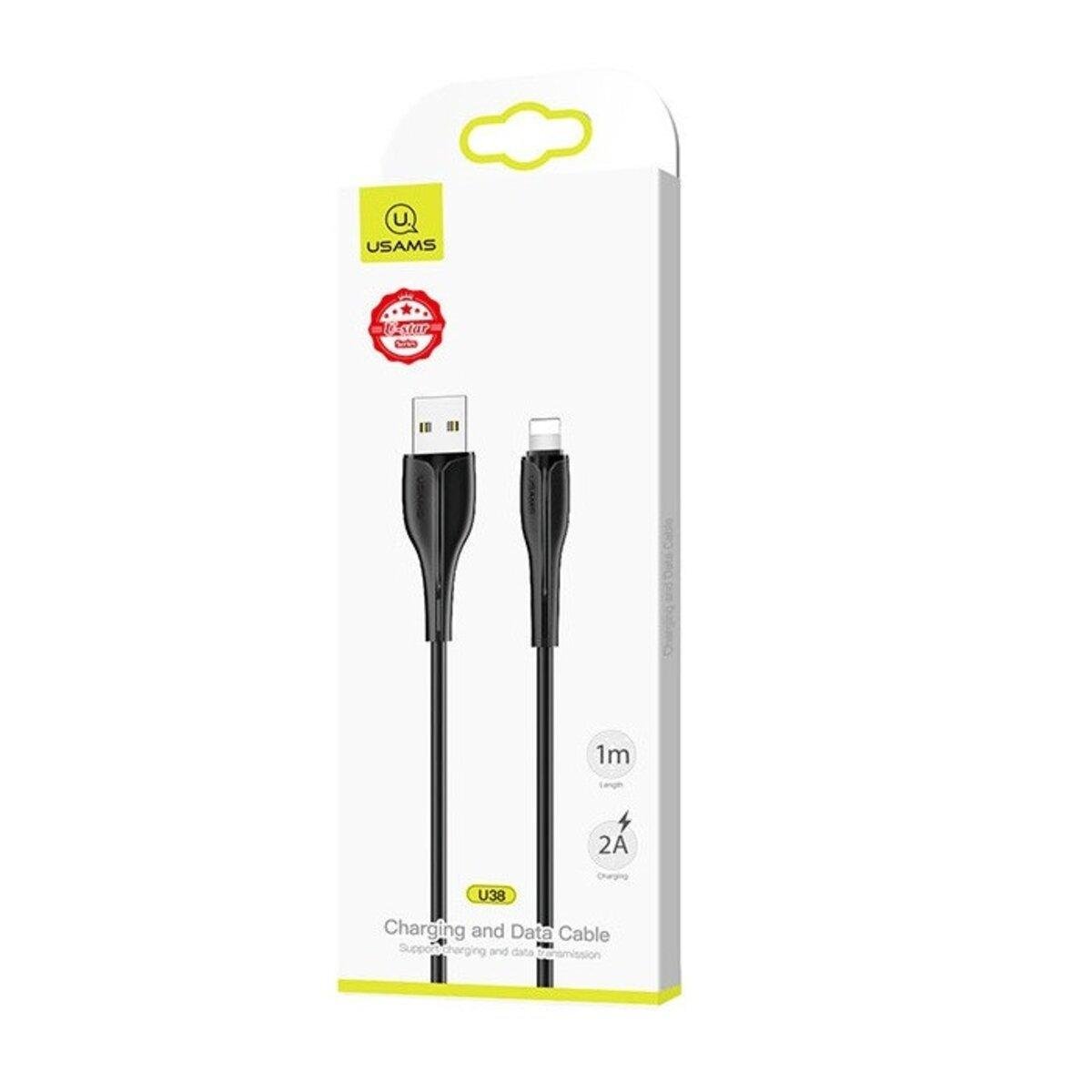 Кабель Usams US-SJ371 U38 Lightning Charging and Data Cable 1 м Black (SJ371USB01) - фото 2