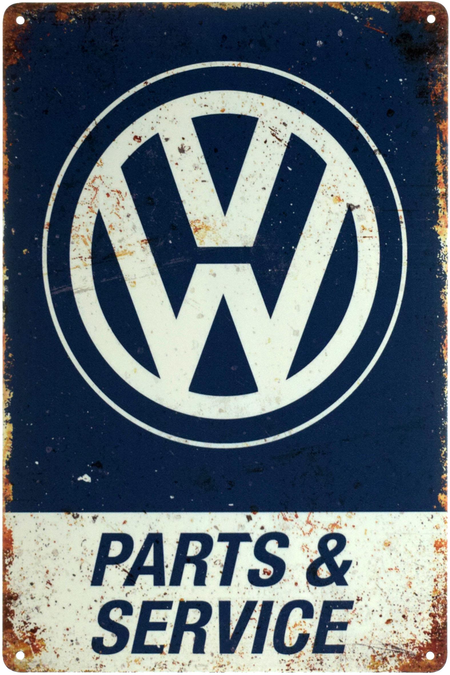 Табличка металлическая Запчасти И Сервис Фольксваген/Volkswagen Parts & Service 20x30 см