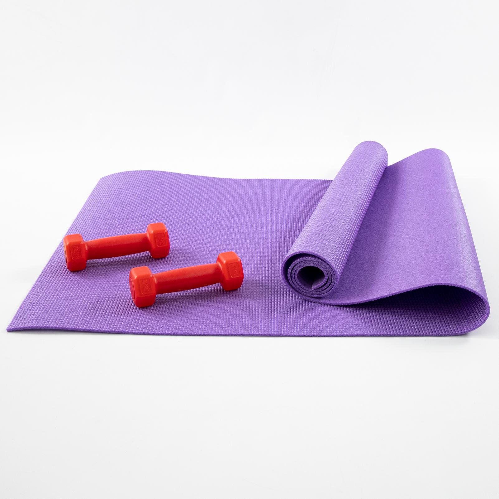 Килимок для йоги та фітнесу та гантелі для фітнесу 2 шт. по 0.5кг Osport Set 80 Фіолетово-червоний (n-0110) - фото 1 Килимок для йоги та фітнесу та гантелі для фітнесу 2 шт. по 0.5кг Osport Set 80 Фіолетово-червоний (n-0110) - фото 1