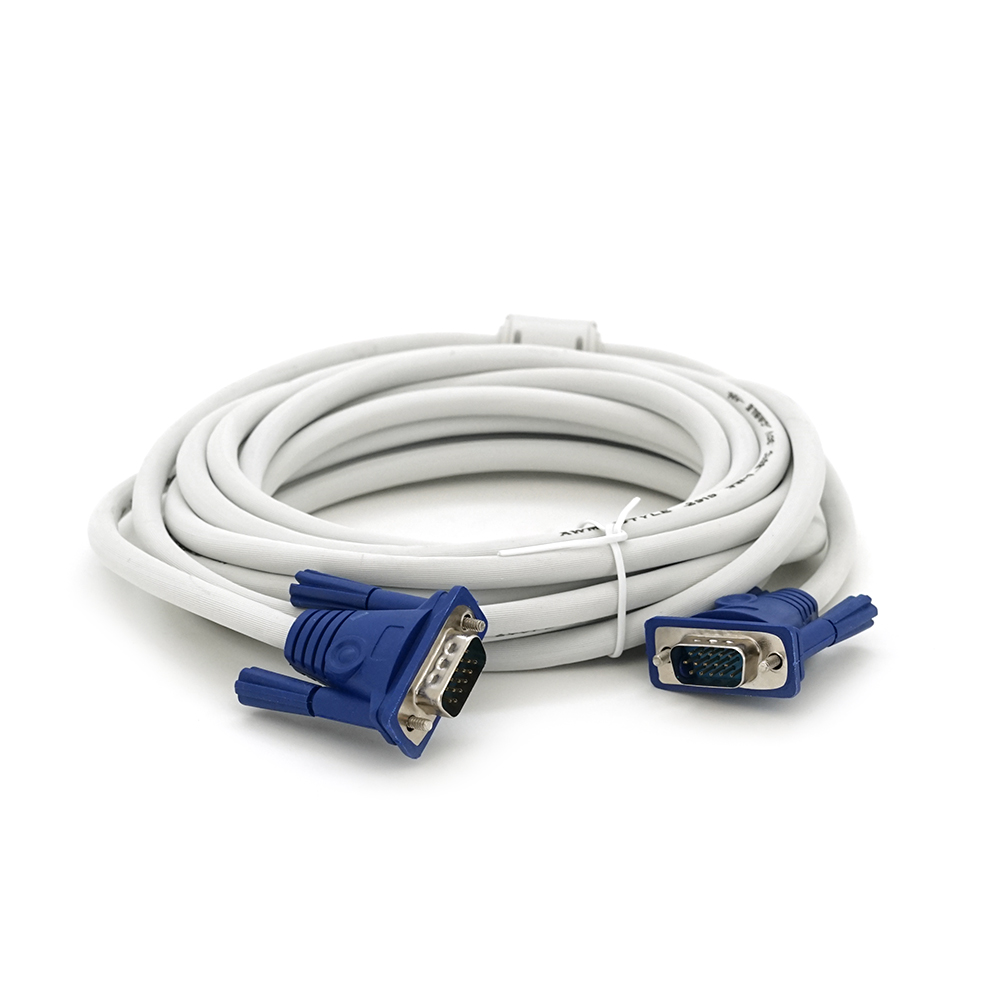 Кабель VGA Merlion male-male с ферритом для проекторов 5 м Белый (YUT_V10061)