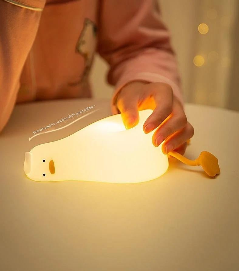 Ночник детский силиконовый гусь 7070 Белый - фото 2