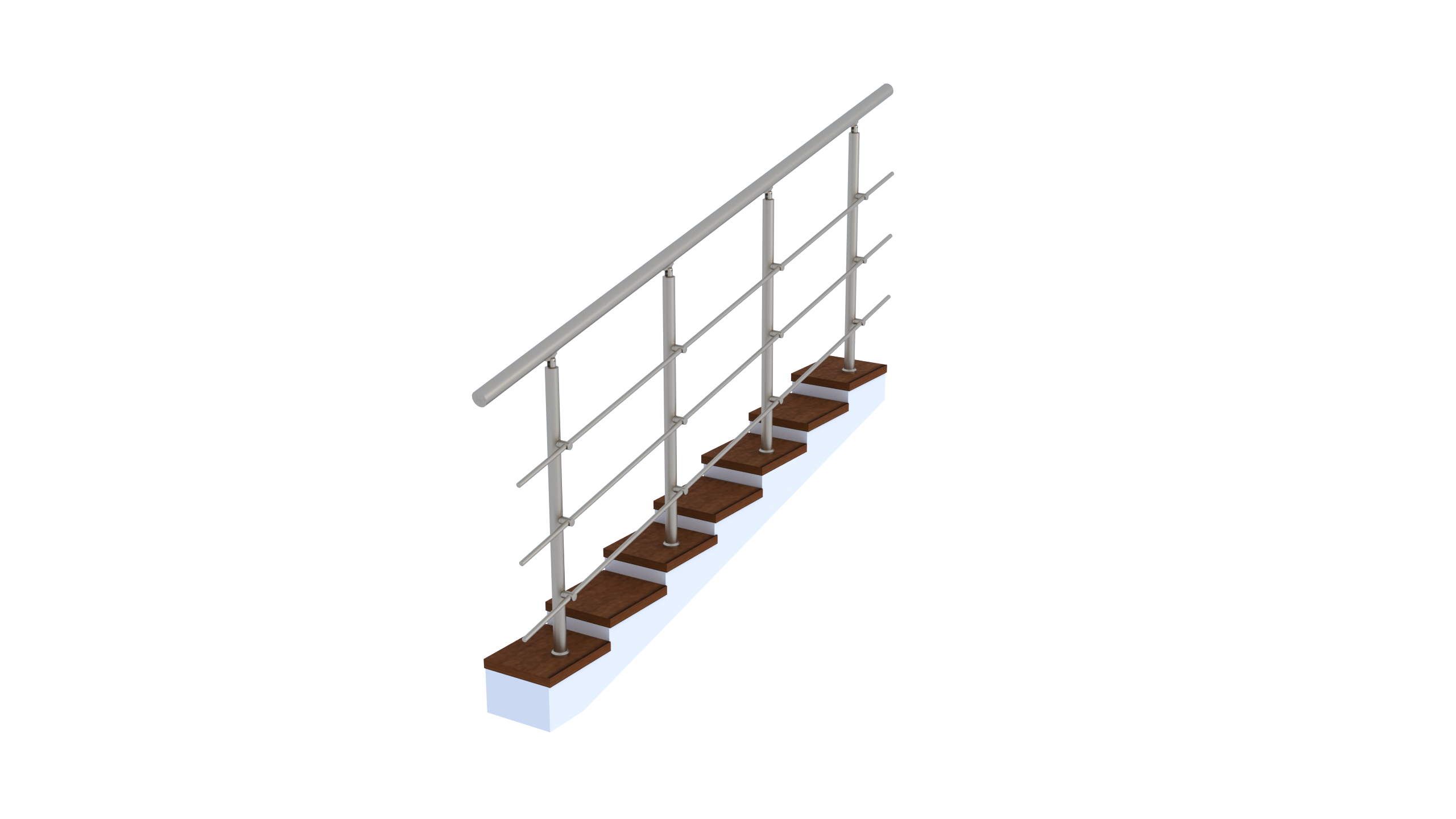 Комплект поручнів з розбірними леєротримачами алюмінієвих L 3 м на 3 леєра (27730388)