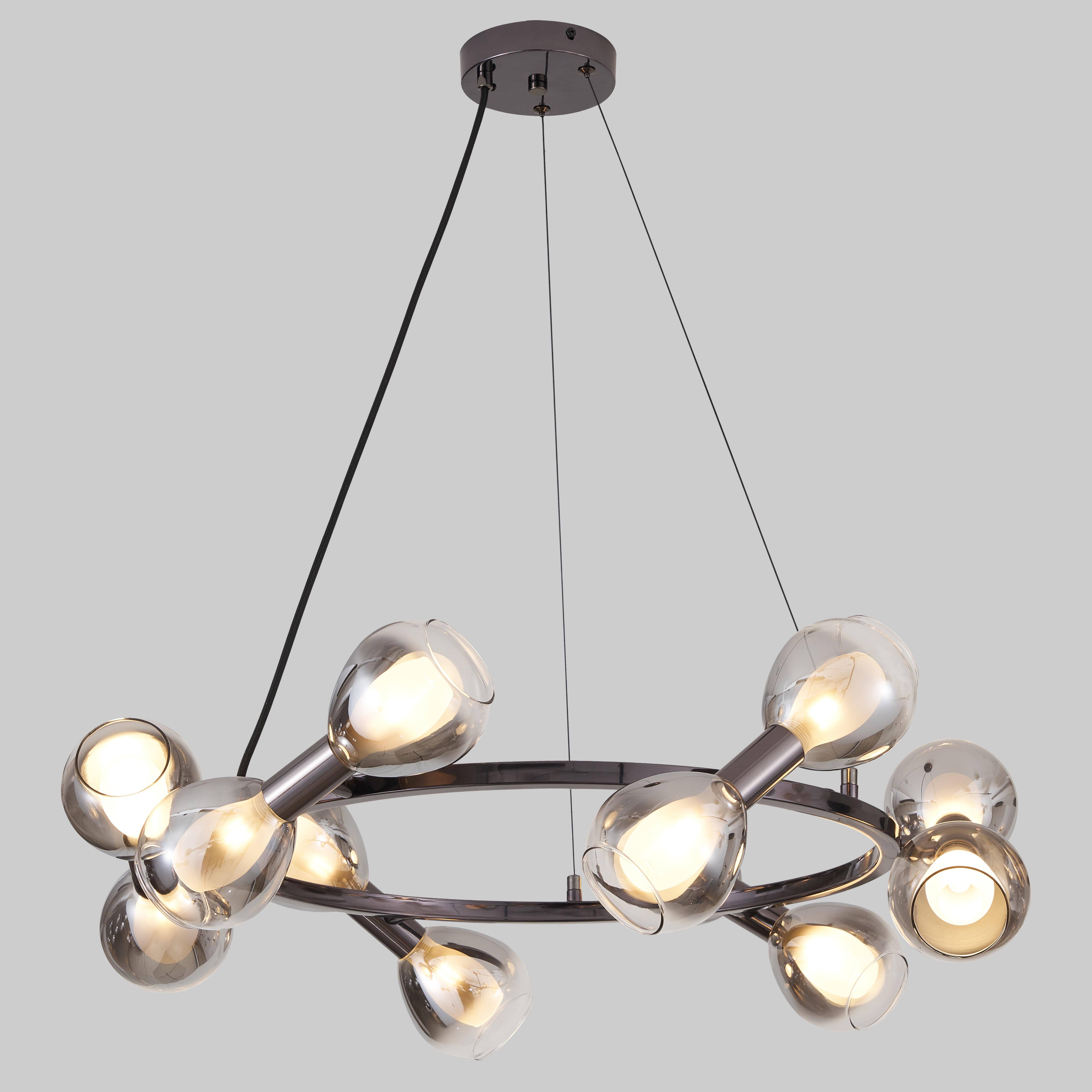 Люстра дизайнерская на 12 ламп Черный (88-P10085-12 PBK+SM)