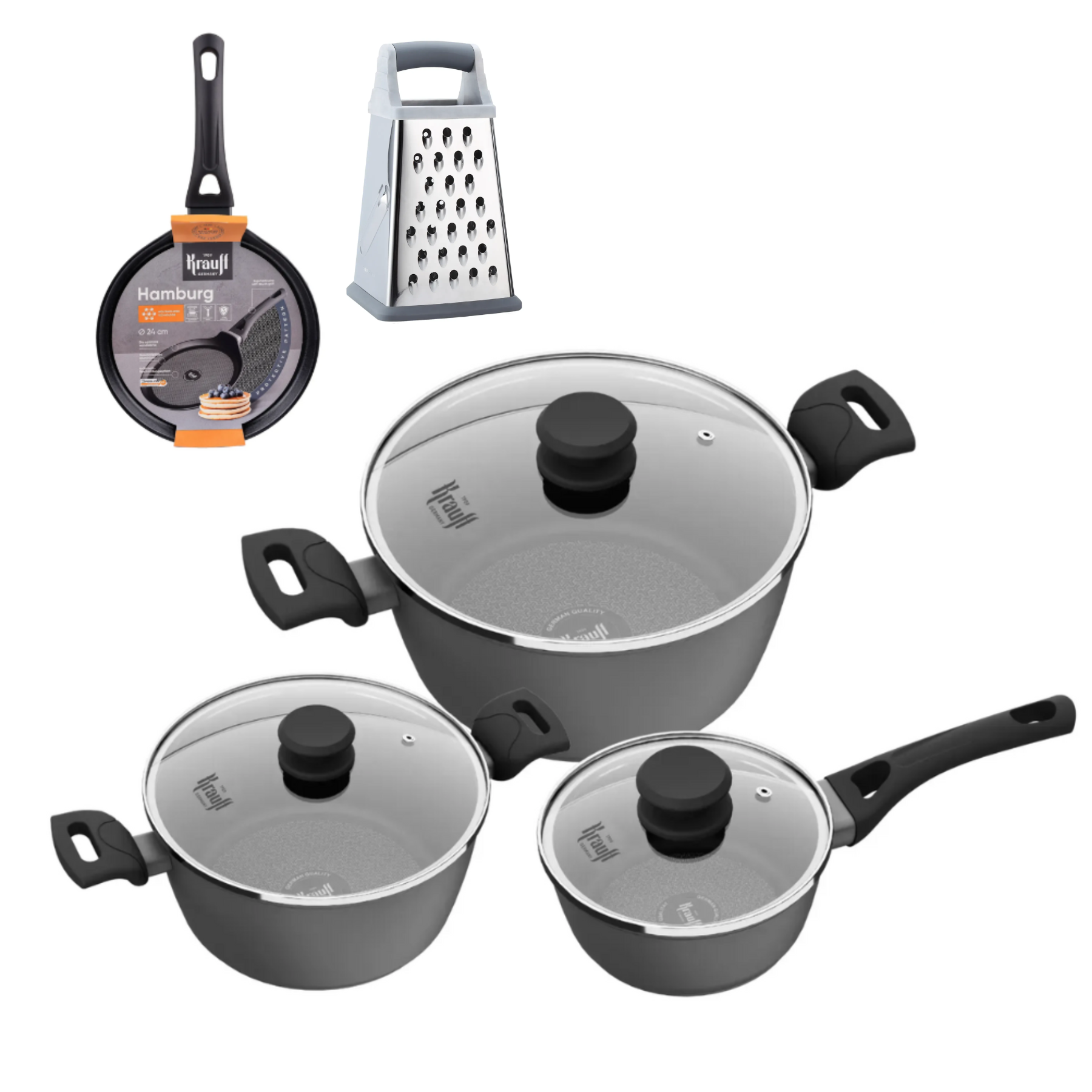 Набор кастрюль Hamburg Krauff со сковородой и кухонными принадлежностями (55-333-615)