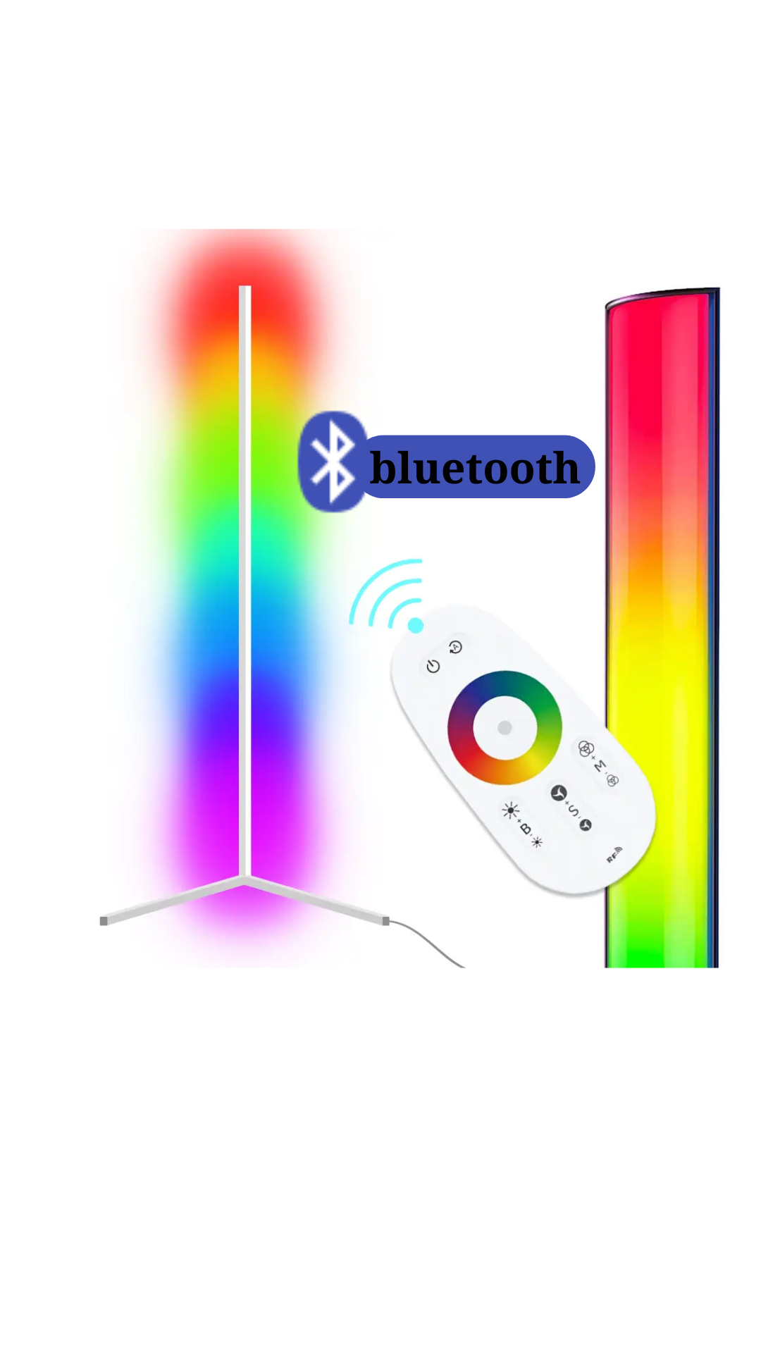 Торшер кутовий RGB пульт та Bluetooth 50 см Білий (14046641) - фото 5