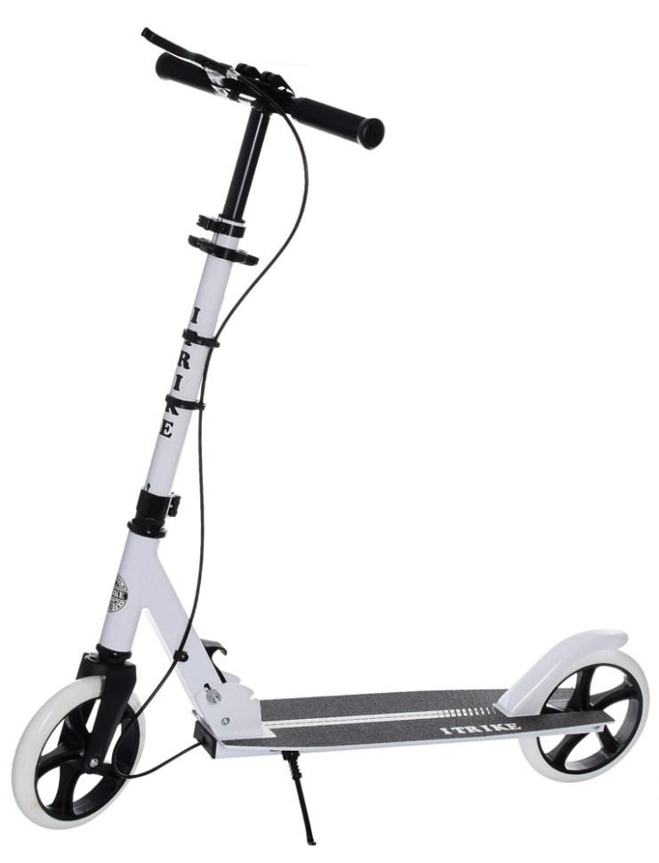 Самокат детский iTrike двухколесный/складной с полиуретановыми колесами Черный/Белый (DS-171-S-283)