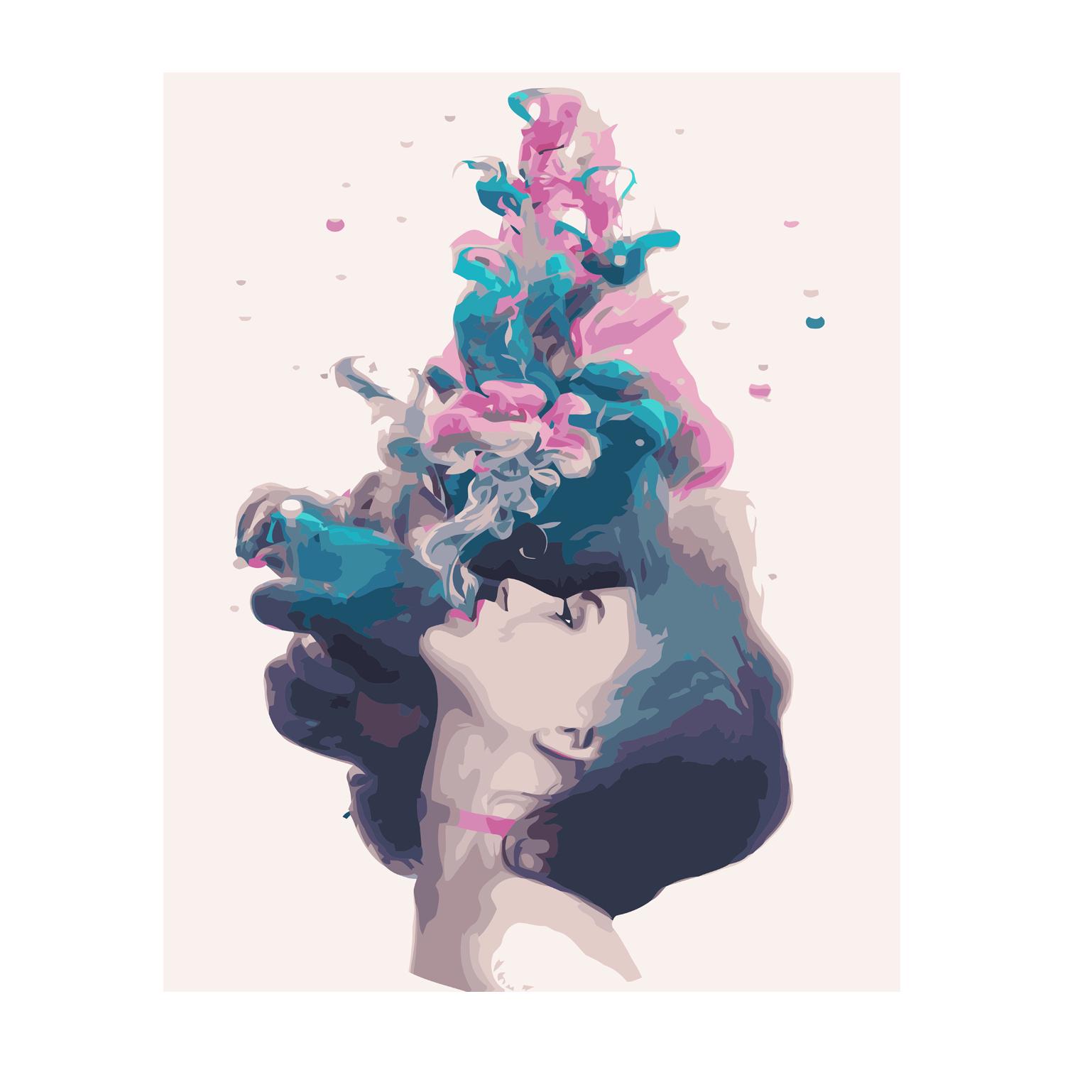 Картина по номерам Strateg Премиум Девушка под водой с лаком 40х50 см (VA-2840)