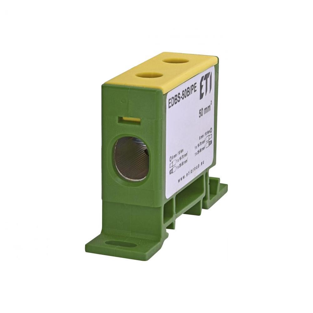 Клема вступна силова ETI EDBS-50B/PE 16-70 мм2 150А 1-1 690V Жовто-зелений (1102421)