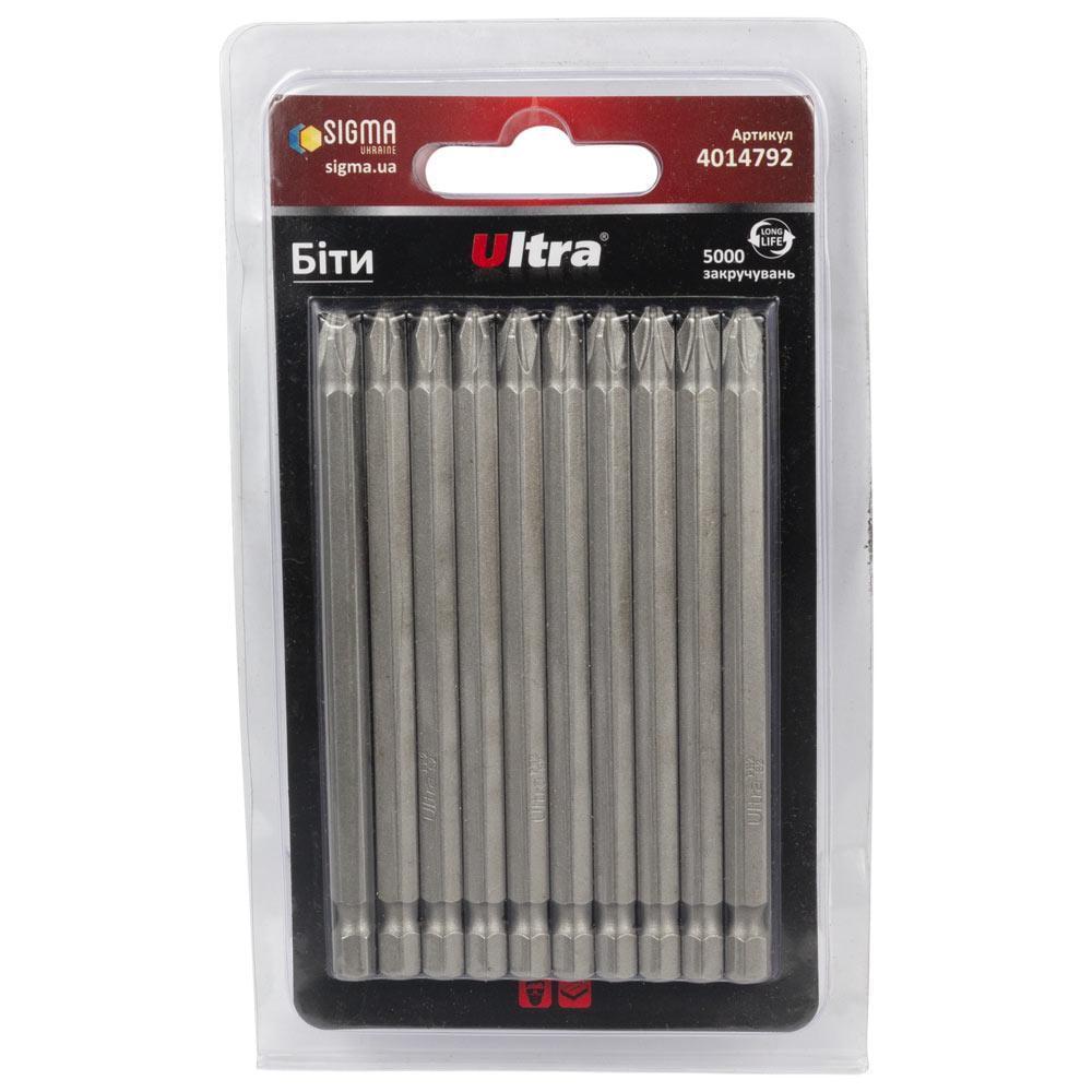 Набор бит Ultra PH2 x 100 мм 1/4" 10 шт. S2 в блистере (4014792)