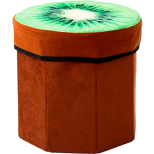 Тумба-пуф фланелева складана Stenson Fruits Ківі 30х30х30 см (R33430-S)