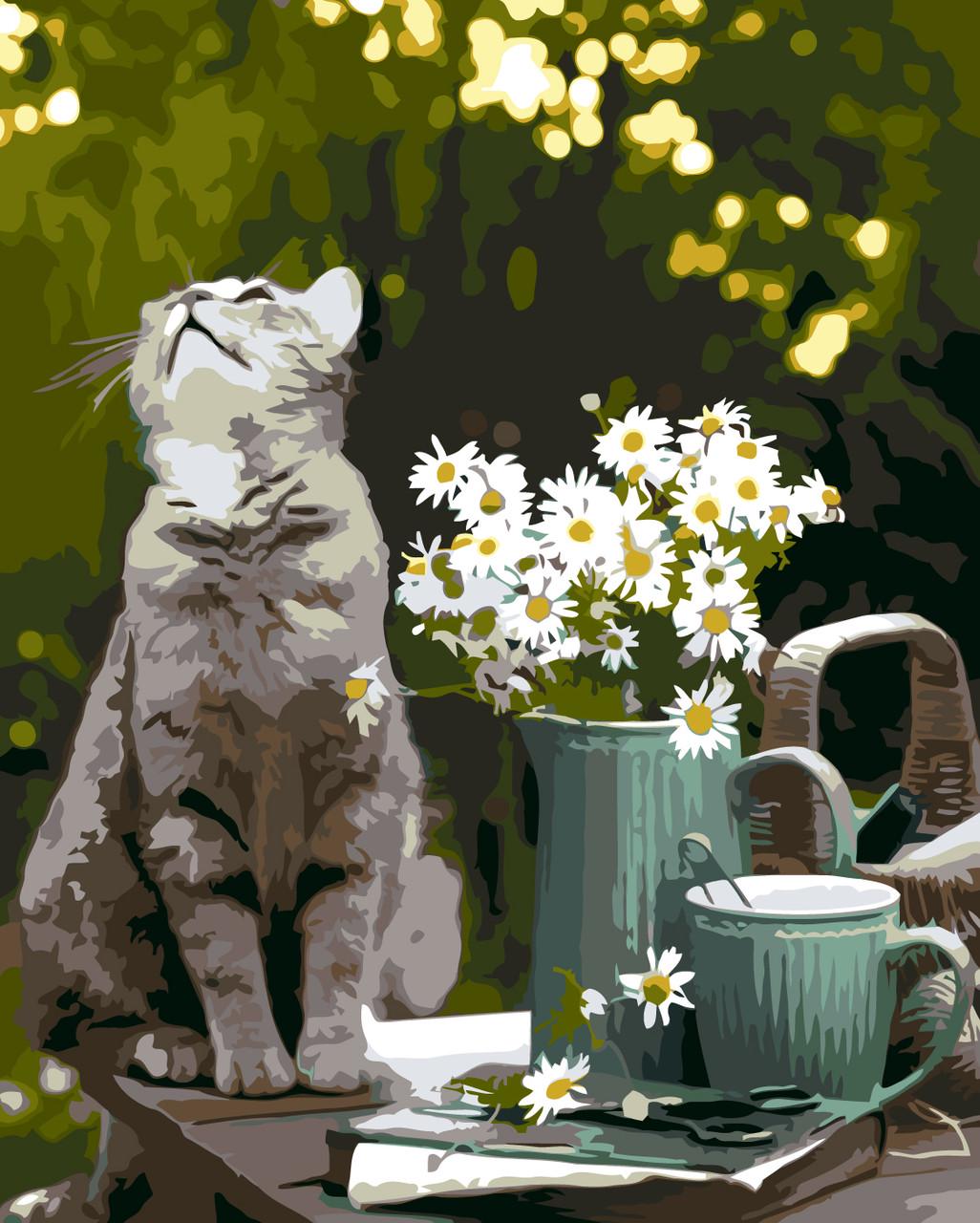 Картина по номерам Origami "Серый котик" LW 3146 40x50 см (1610880765)