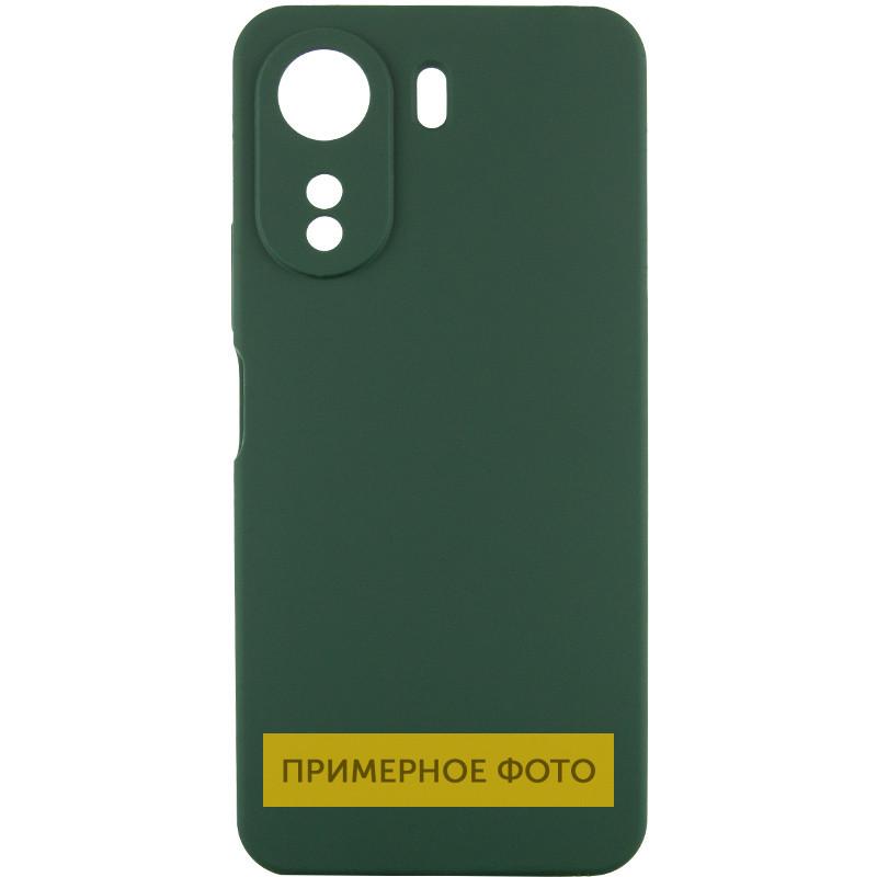 Противоударный чехол TPU GETMAN Liquid Silk Full Camera для Xiaomi Redmi 13C / Poco C65 Зеленый / Dark green