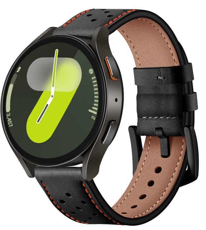 Ремешок кожаный Classico для Galaxy Watch 7 Black Orange (37464-54)
