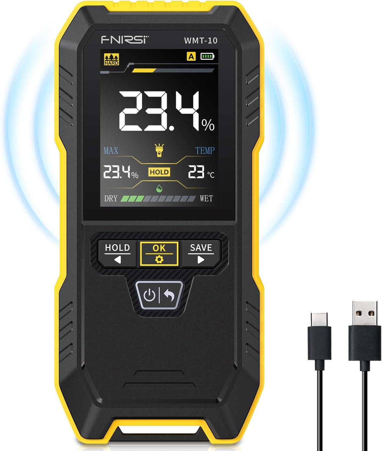 Вимірювач вологості деревини FNIRSI WMT-10 перезаряджається безштифтовий Black (WMT10) - фото 2 Вимірювач вологості деревини FNIRSI WMT-10 перезаряджається безштифтовий Black (WMT10) - фото 2