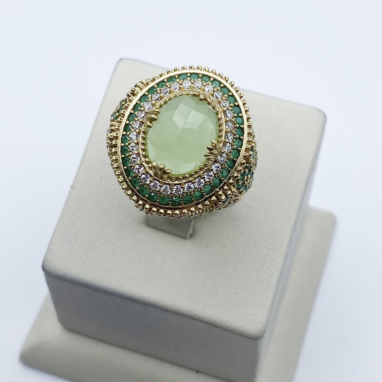 Кольцо серебряное Роксолана с ониксом и кубическим цирконием р. 17 9,78 г (2046892095)