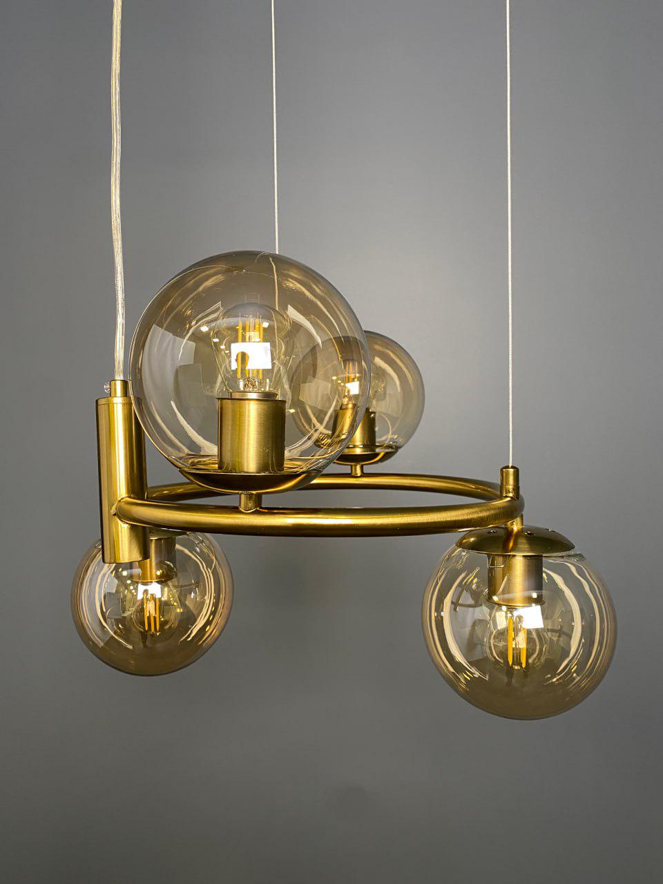 Люстра 7521011-4 BRZ+BR Бронзовый/Коричневый (LVS5135) - фото 4