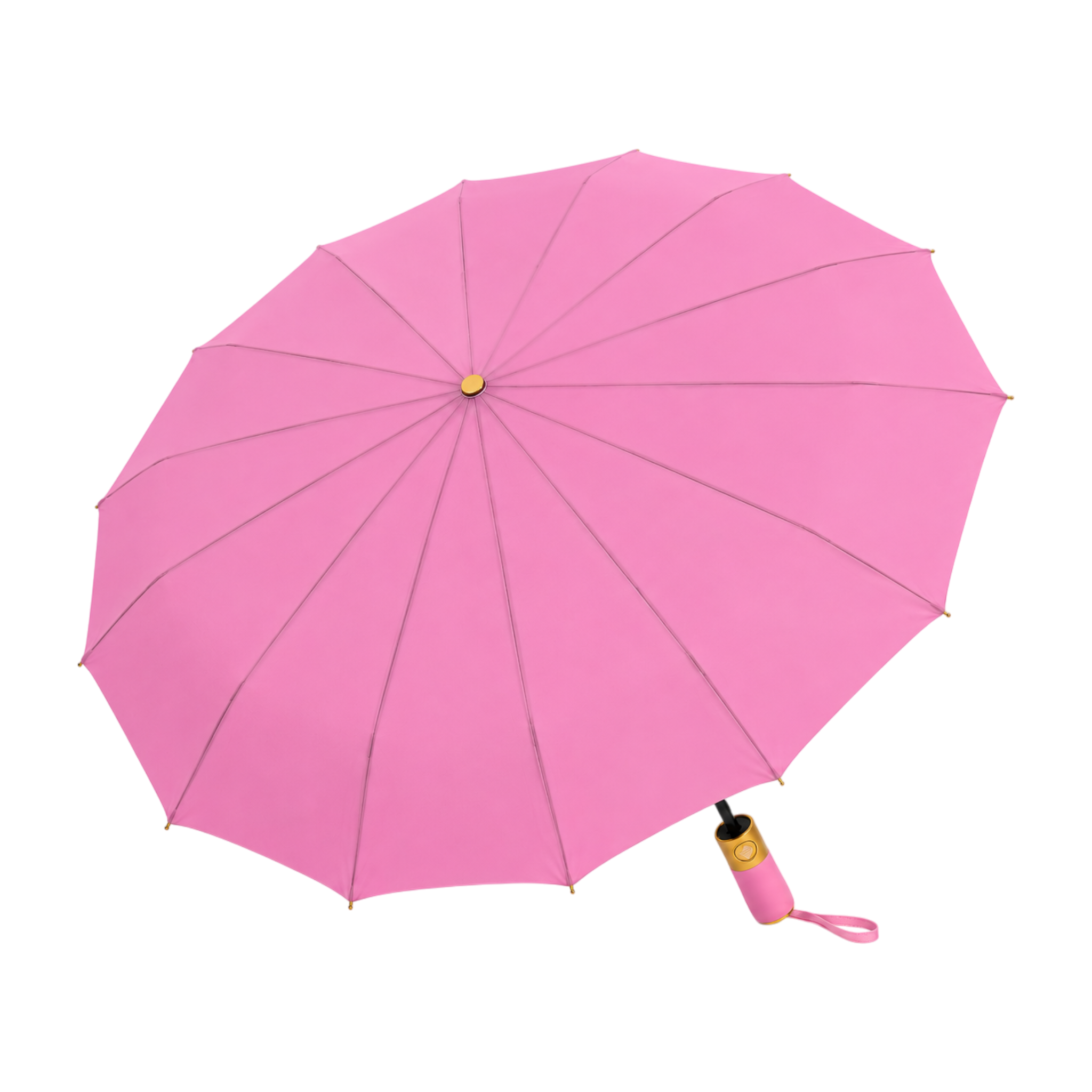 Женский зонт автомат ALLANIO Gold 9012 Pink с 12 спицами