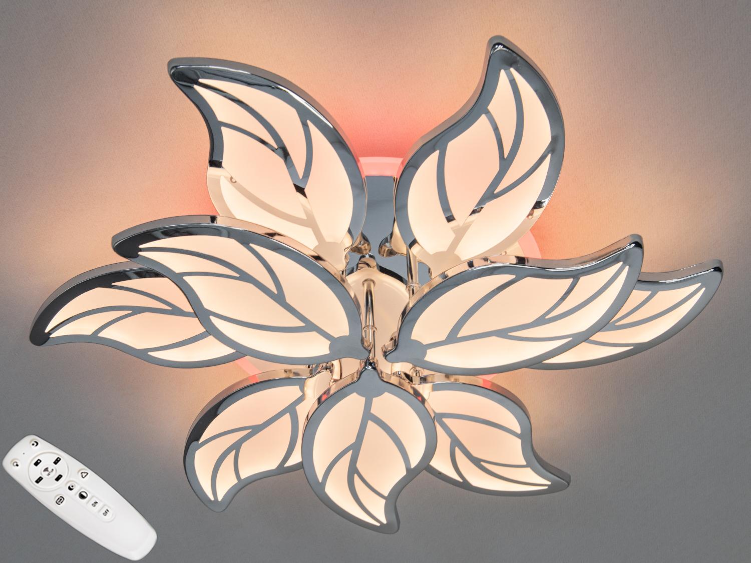 Люстра LED стельова з диммером Diasha 8028/6+3HR 3col dim 155W Хром Люстра LED стельова з диммером Diasha 8028/6+3HR 3col dim 155W Хром