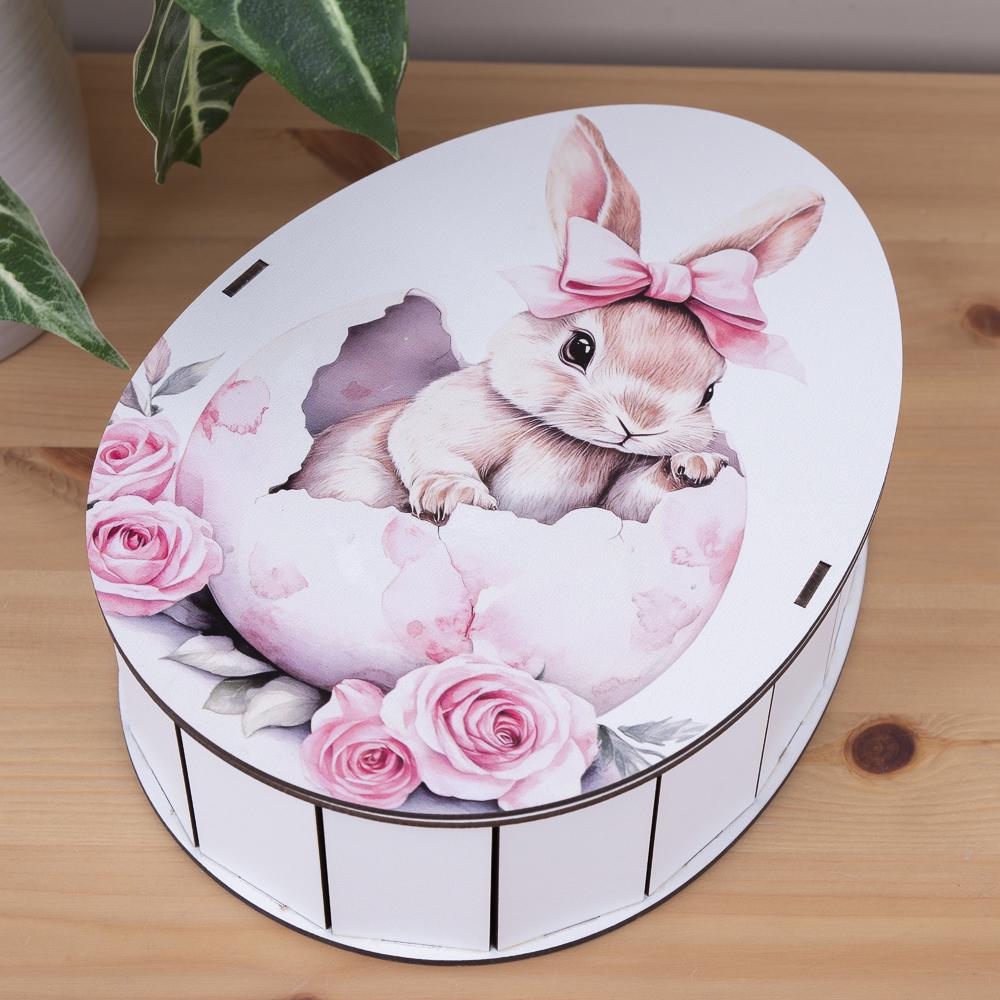 Коробка Кіндер зайчик із бантиком (6877-22)