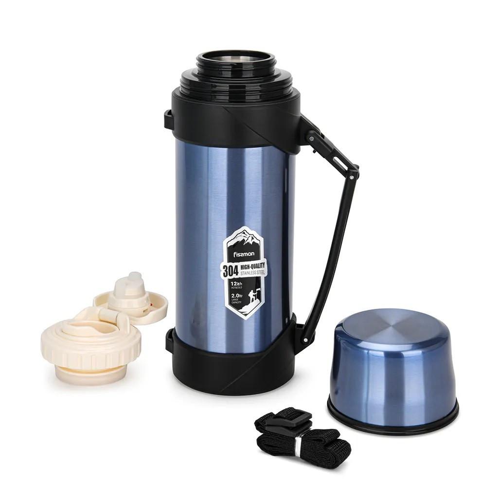 Термос питьевой Fissman 13,5x11,5x32,3 см 2000 мл из нержавеющей стали (9874) - фото 3