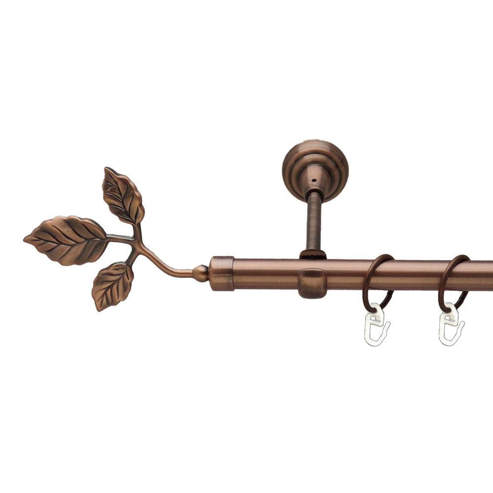 Карниз металлический Orvit Тоскана однорядный открытый/гладкая труба/кольцо металлическое Медь 19 мм 240 см (00-00011763)