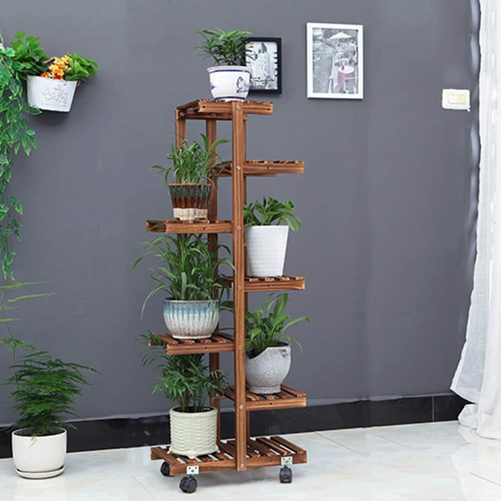 Подставка для цветов из дерева Порталегре 5 на колесиках Капучино (ЦВТ-516309)