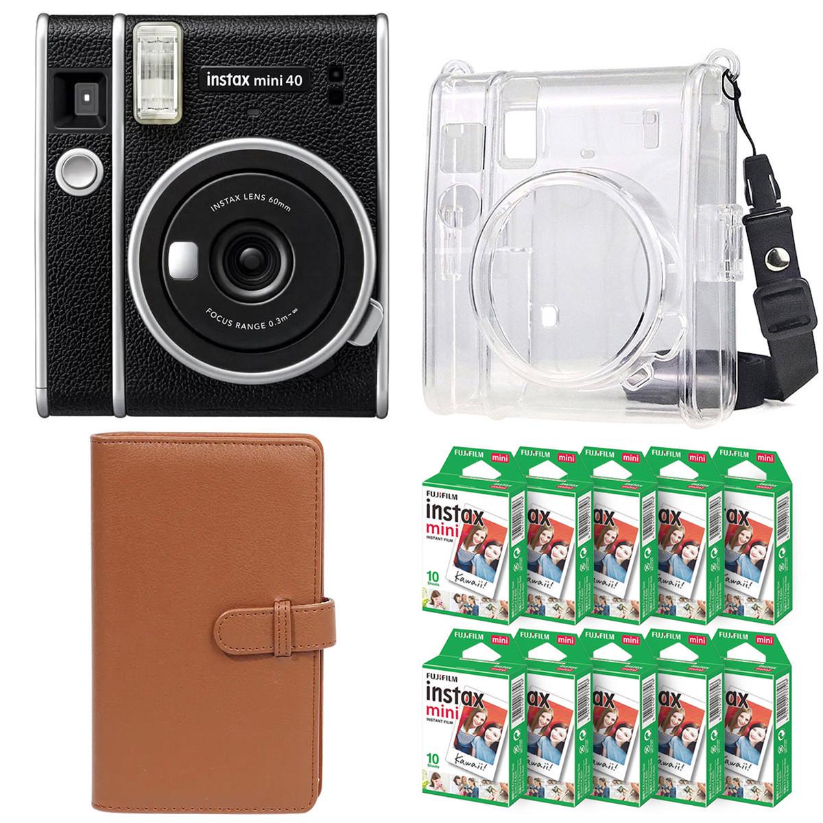 Подарунковий набір фотоапарат Fujifilm Instax Mini 40 фотопапір 100 шт./чохол/фотоальбом на 108 фото Коричневий (2516978284)