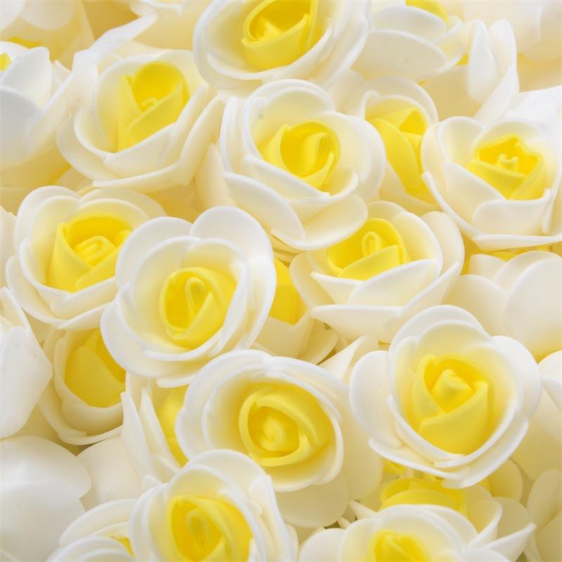 Головки цветов для рукоделия 50 шт. 3 см Бело-желтый (35567/6)