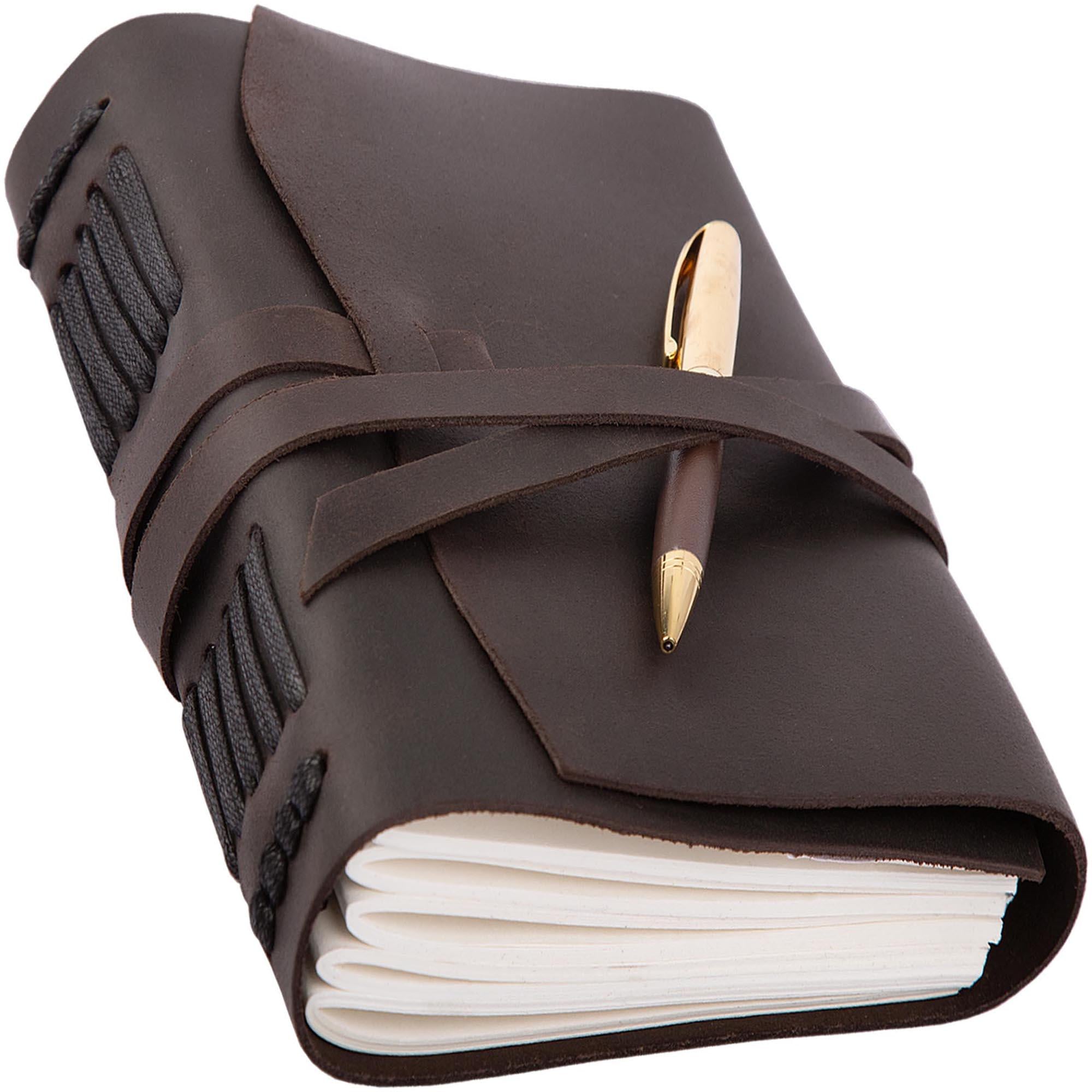 Блокнот ручной работы Comfy Strap B6 с фирменной ручкой кожа Crazy Horse Темно-коричневый Блокнот ручной работы Comfy Strap B6 с фирменной ручкой кожа Crazy Horse Темно-коричневый