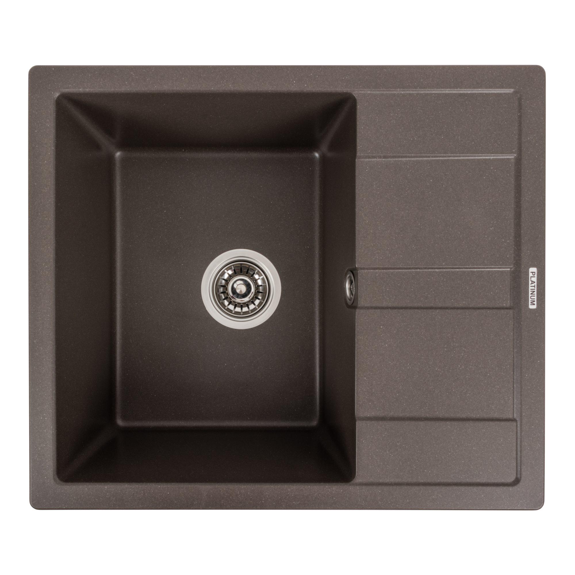 Мийка гранітна для кухні Platinum 5851 ARIA матова Темна скеля - фото 1 Мийка гранітна для кухні Platinum 5851 ARIA матова Темна скеля - фото 1