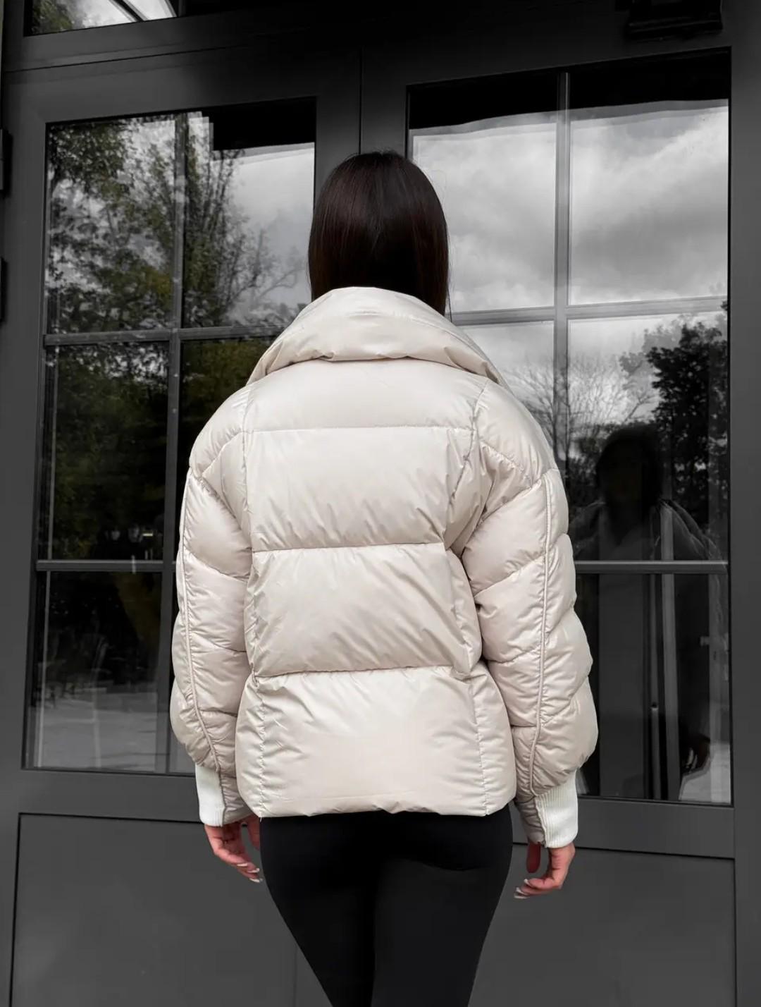 Пуховик жіночий зимовий D&V Coture DV-0011 р. 44 Бежевий (29176076) - фото 3