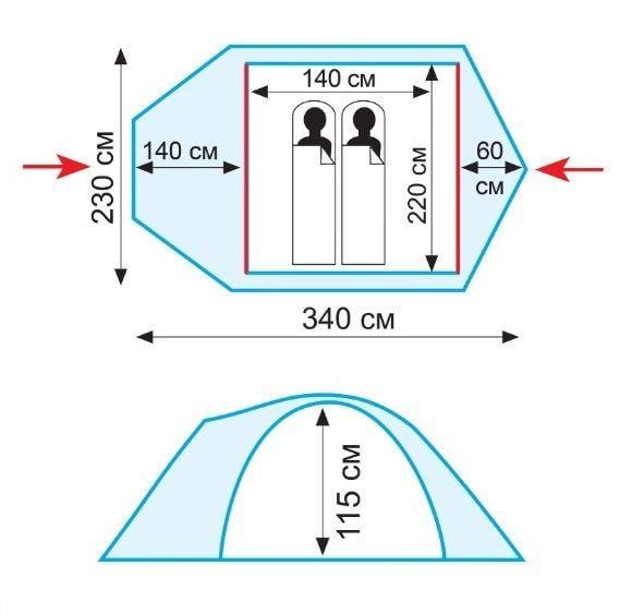 Палатка Tramp Colibri Plus V2 340х230х115 см (TRT-035) - фото 2