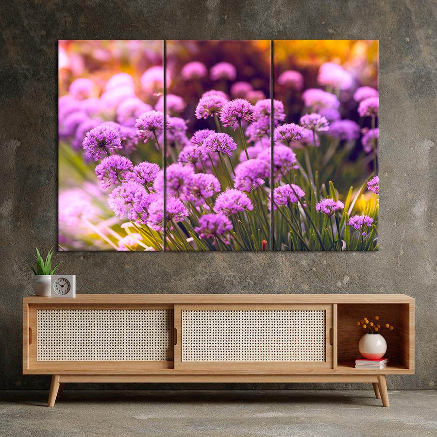 Картина цветы и растения Дикие фиолетовые цветы 156x100 см (A1056-3)