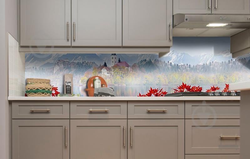 Наклейка виниловая кухонный фартук  Zatarga  "Акварельный Замок"  600х2500 мм