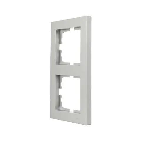 Рамка двомісна Vesna вертикальна з боковою вставкою Сірий (742-3500-152)
